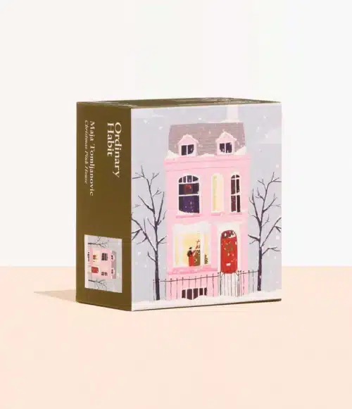 Christmas Pink House Puzzle by Maja Tomljanovic 100 pièces