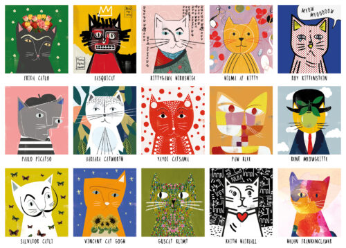puzzle art cats happily 1000 pièces