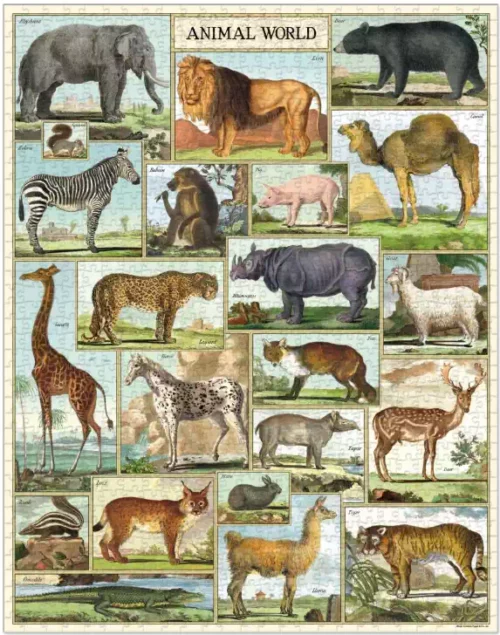 puzzle animal world cavallini 1000 pièces
