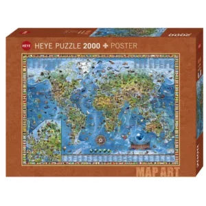 puzzle heye 2000 pièces map art amazin world