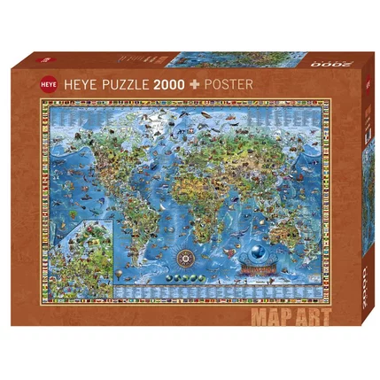 puzzle heye 2000 pièces map art amazin world