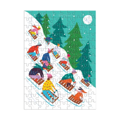 puzzle Winter Sledding galison 130 pièces