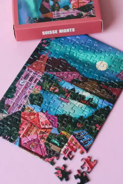 mini puzzle Suisse Nights de la marque piecely 99 pièces