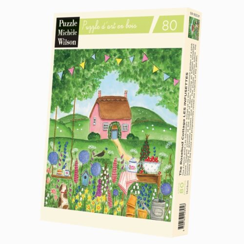 puzzle LE COTTAGE BOUTON DE ROSE michele wilson 80 pièces