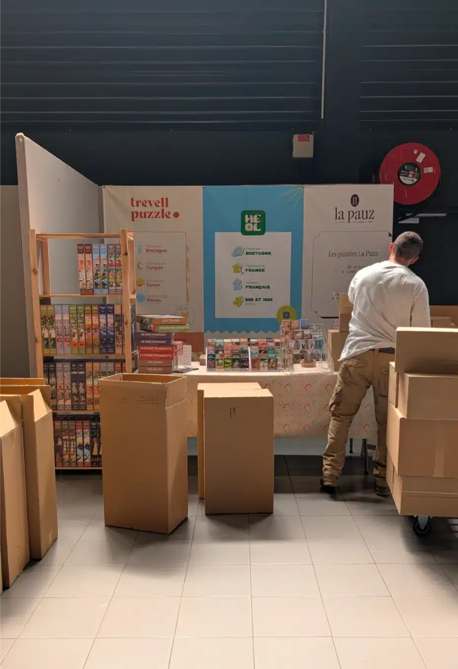 préparation du stand trevell