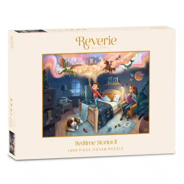 puzzle Bedtime Stories 2 de Reverie de 1000 pièces, puzzle voyage, puzzle illustré rêve.