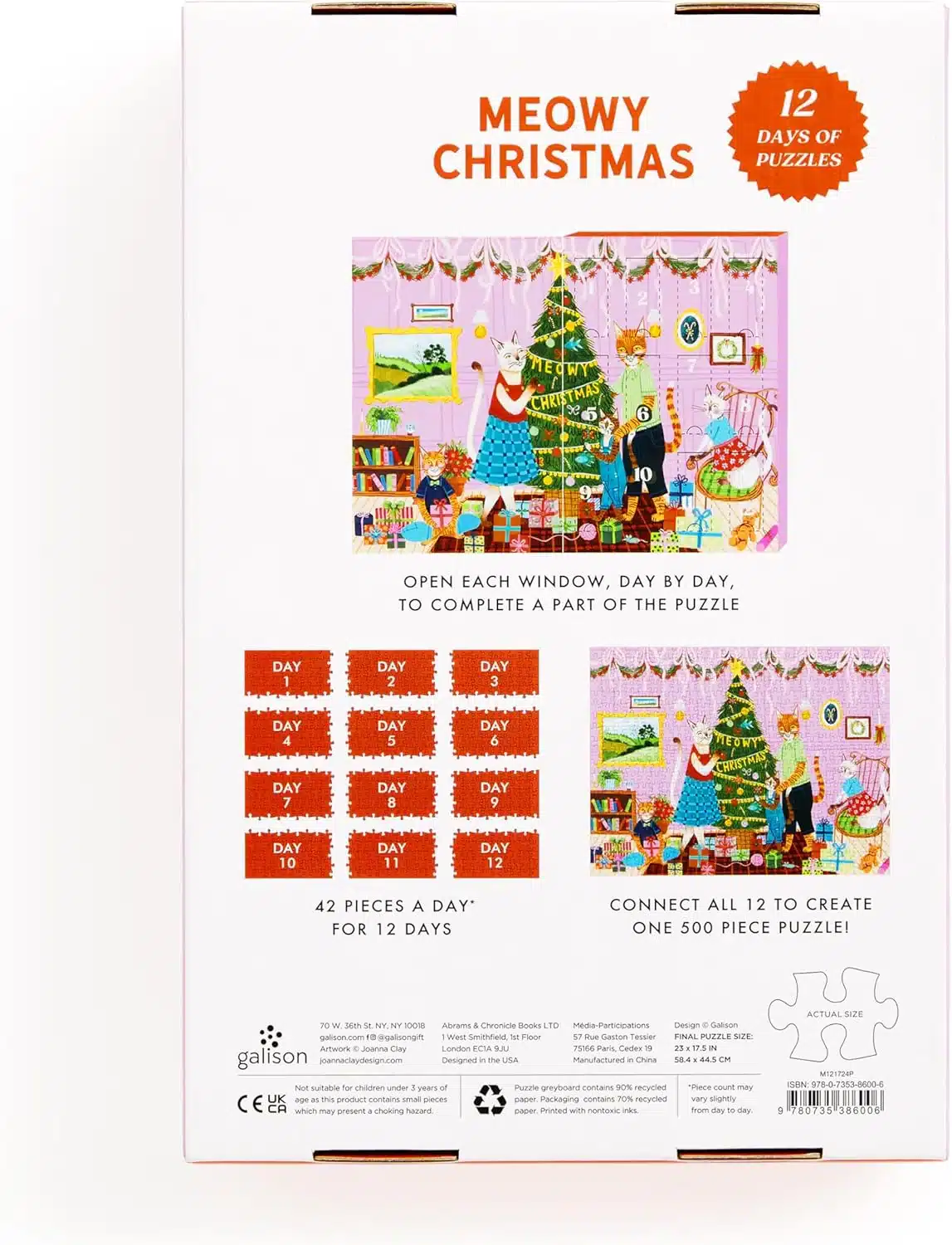 Calendrier de l'avent de puzzles Meowy Christmas 12 Days Of Puzzles - Galison – Image 2