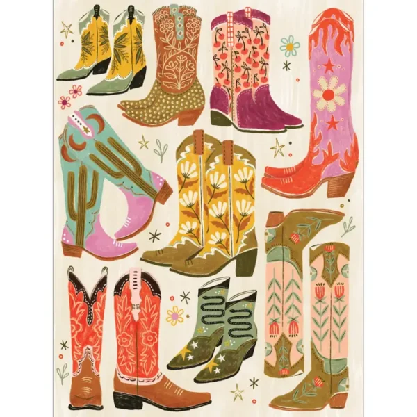 puzzle boot scootin' boogie de puzzlefolk de 1000 pièces, puzzle western