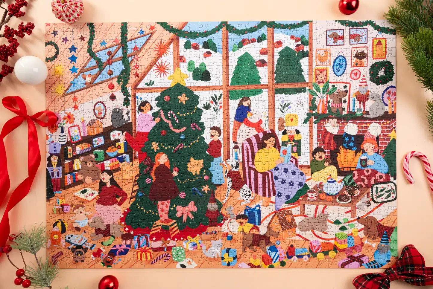 Puzzle Un Noël en famille - Les éditions Heol - 1000 pièces-monté