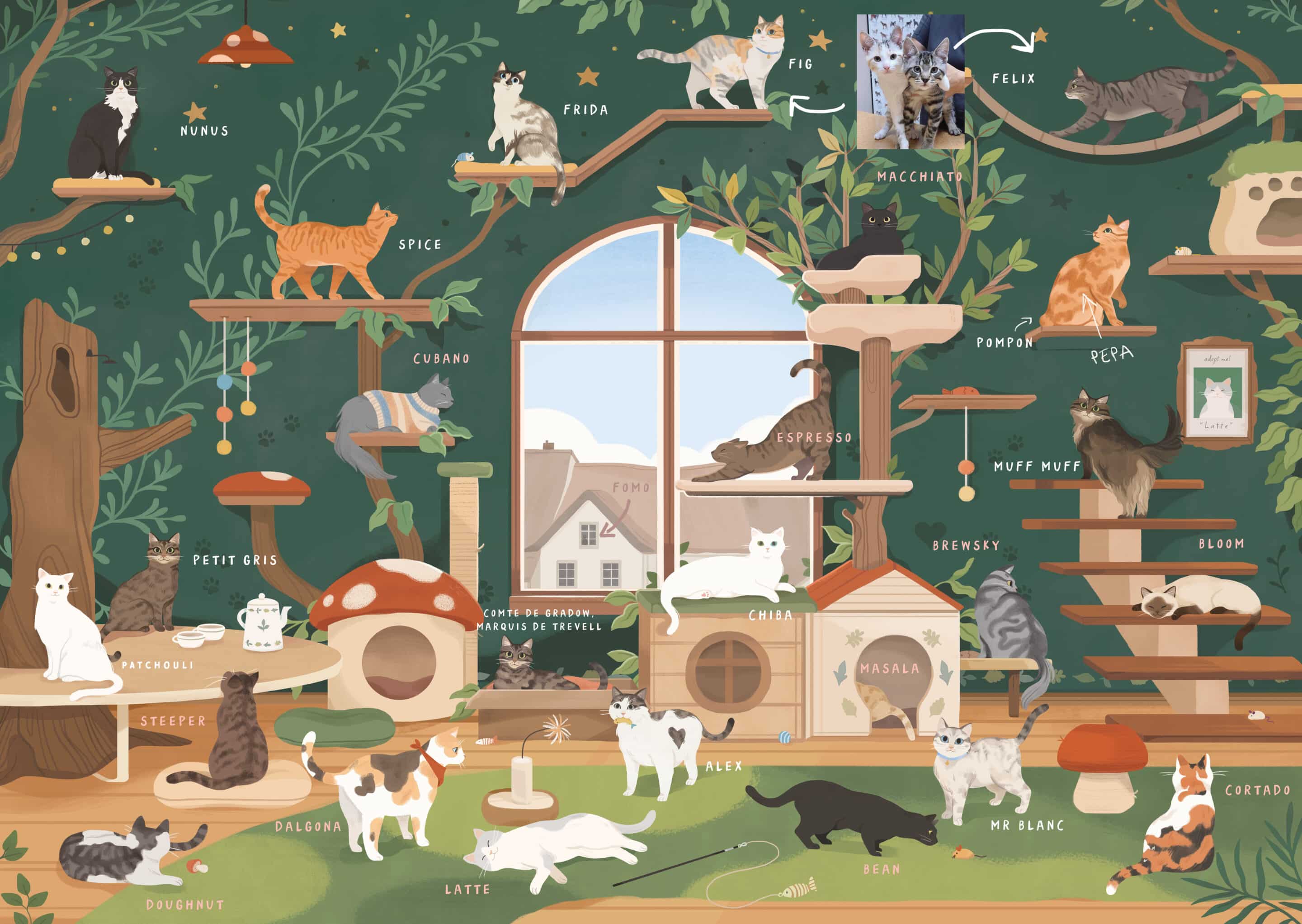 Puzzle The Cat Café - Trevell - 1000 pièces