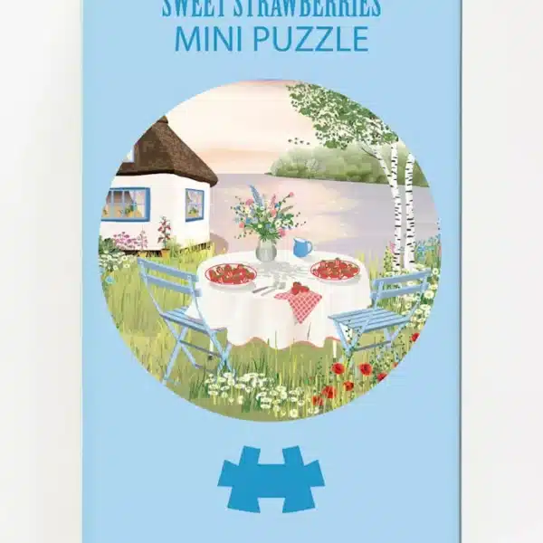 mini puzzle sweet strawberries de vissevasse de 31 pièces, mini puzzle rond