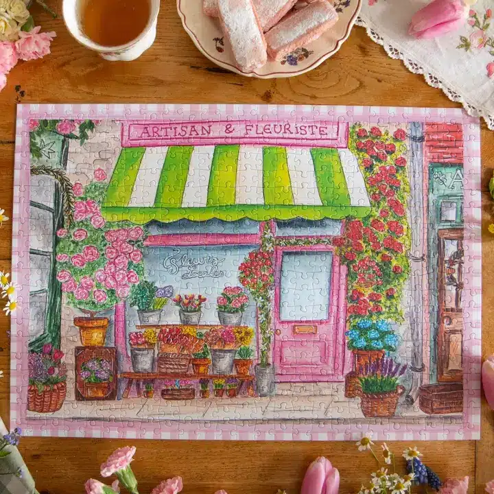 puzzle chez le fleuriste de caro from woodland de 500 pièces monté