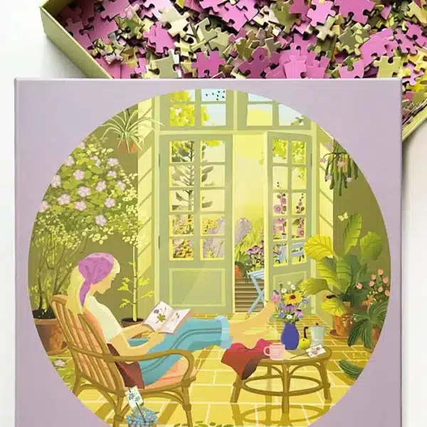 puzzle morning glow de vissevasse de 1000 pièces, puzzle rond