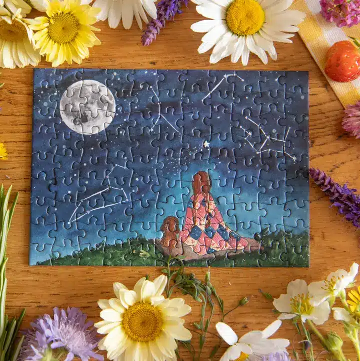 puzzle monté du mini puzzle nuit étoilée de caro from woodland de 99 pièces