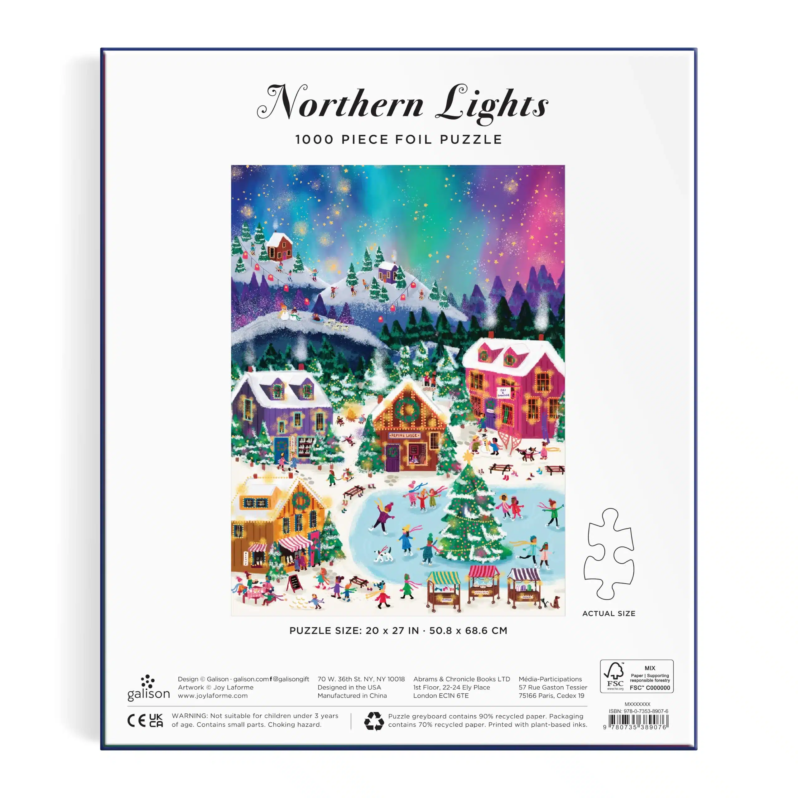 puzzle northern lights de galison de 1000 pièces dos de la boite