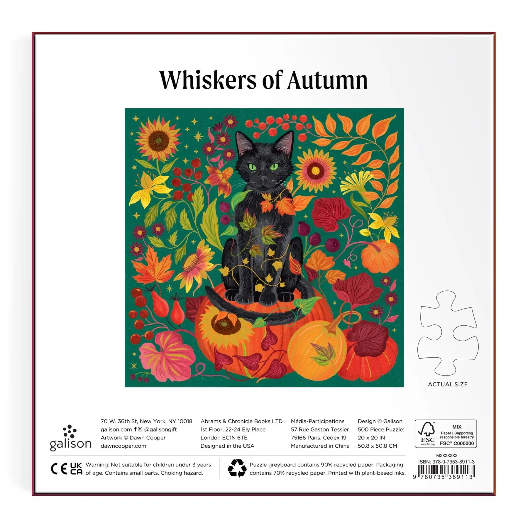 Puzzle Whiskers of Autumn - Galison - 500 pièces – Image 2