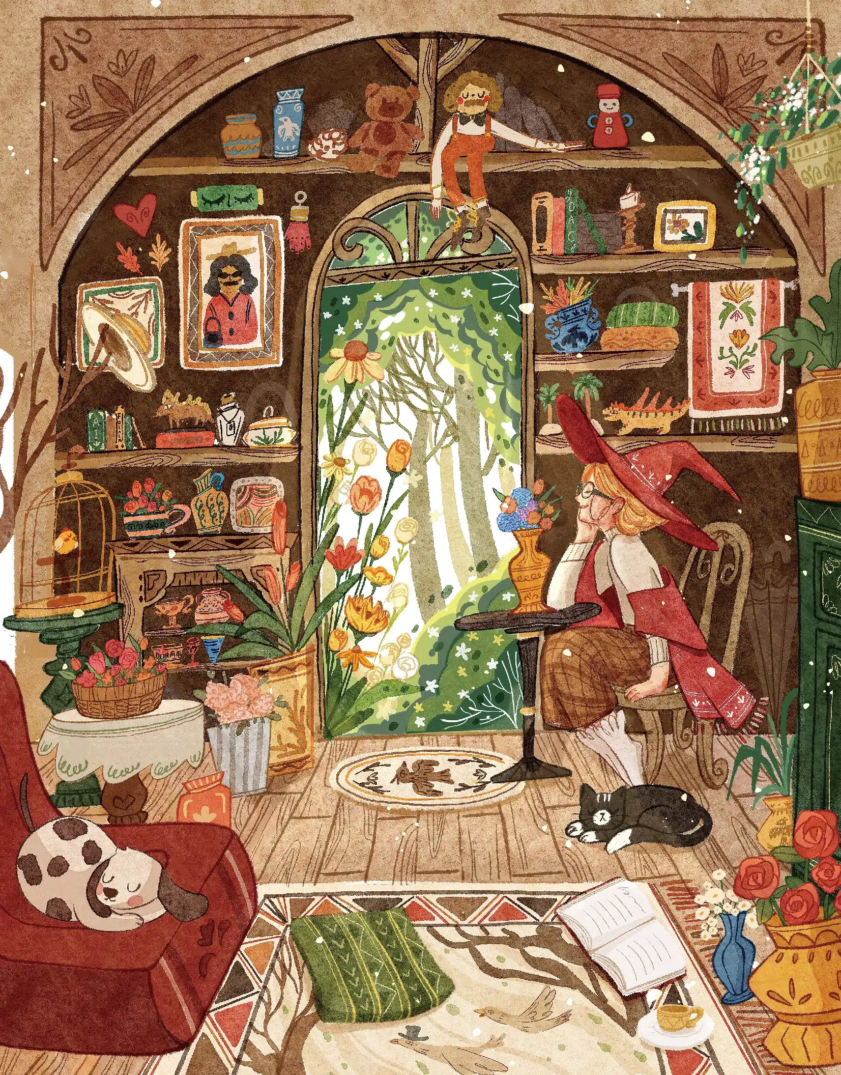mini puzzle la pauz spring witch cottage 280 pieces illu