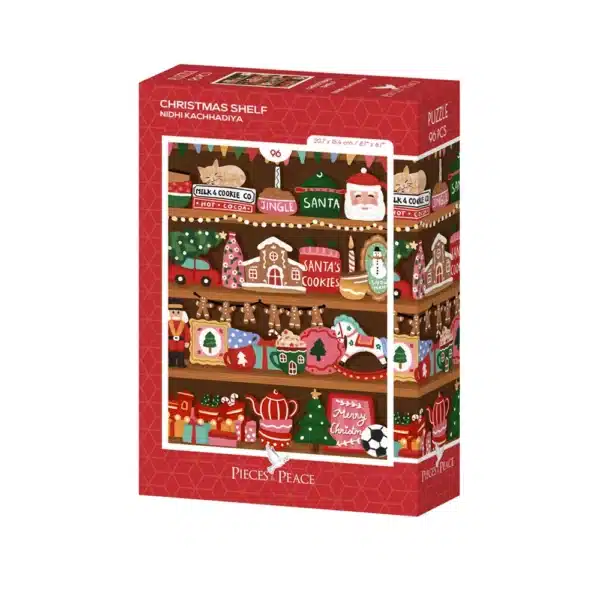 puzzle pieces and peace christmas shelf 96 pieces