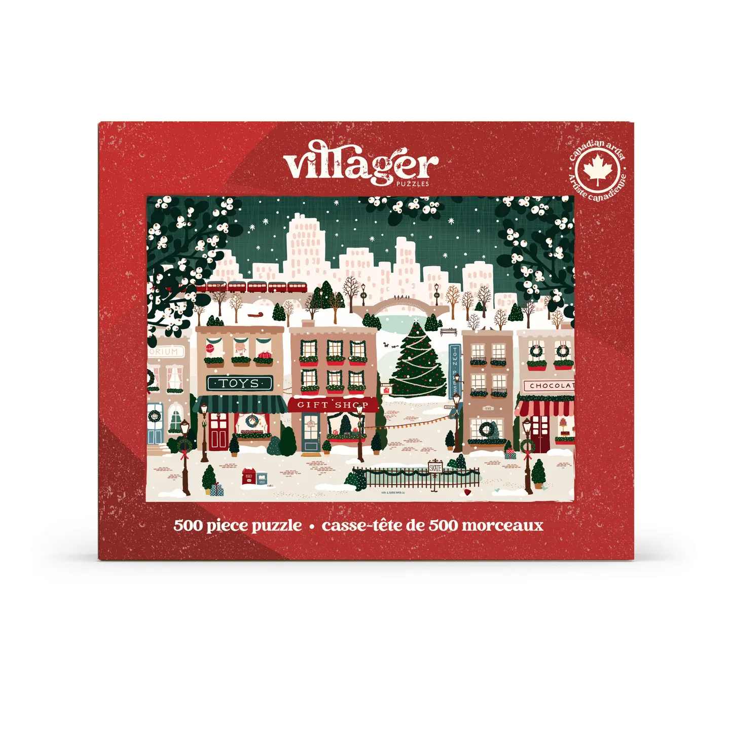 puzzle small town holiday de villager de 500 pièces