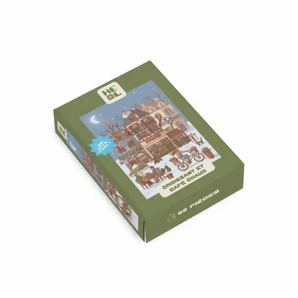 Mini puzzle Croissant et Cafรฉ Chaud - Les รฉditions Heol - 99 piรจces