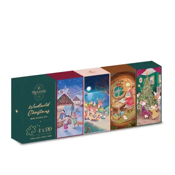 puzzle reverie Woodland Christmas mini set 4 x 99 pieces